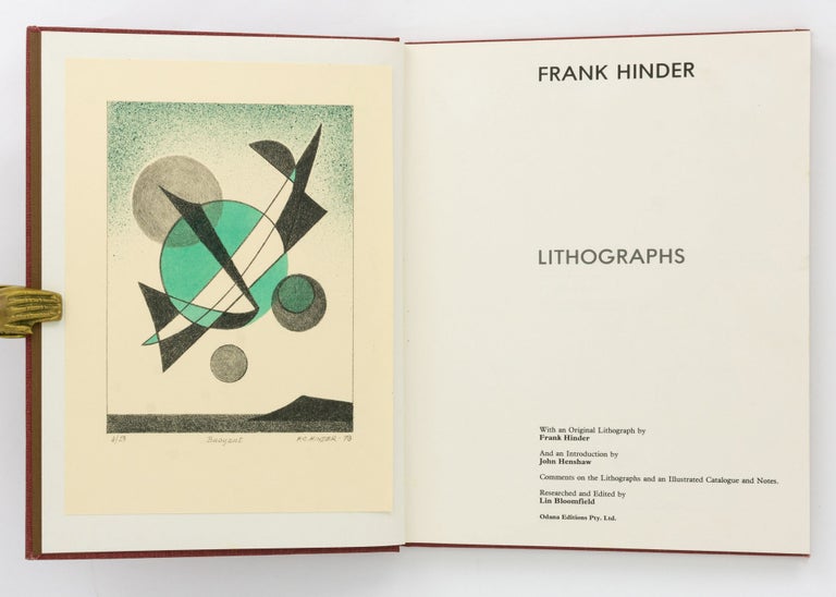 Item #128064 Frank Hinder Lithographs. With an Intoduction by John Henshaw. Frank HINDER.