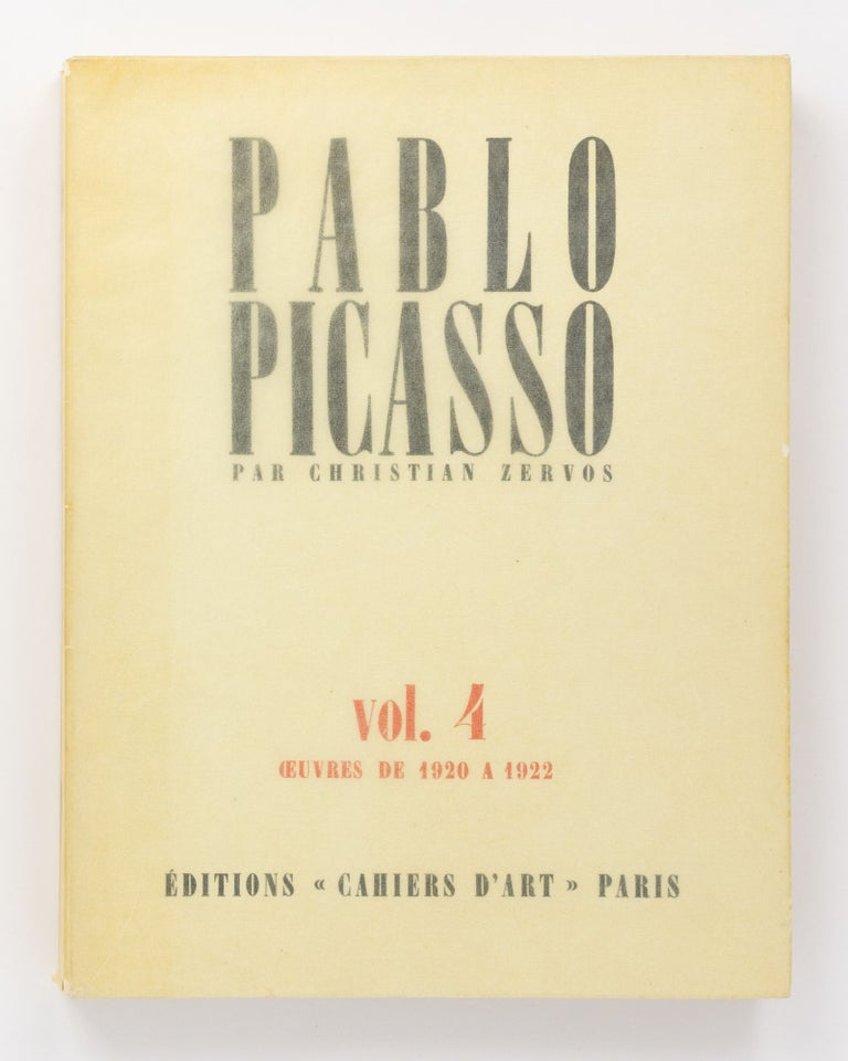 Item #128168 Pablo Picasso. Volume 4: Oeuvres de 1920 à 1922. Pablo PICASSO, Christian ZERVOS.