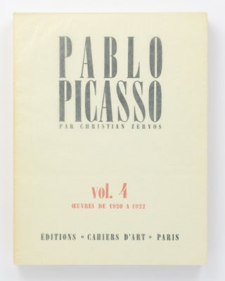 Item #128173 Pablo Picasso. Volume 4: Oeuvres de 1920 à 1922. Pablo PICASSO, Christian ZERVOS