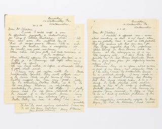 Item #128287 Two 1958 autograph letters signed by Mary Packer Harris to T.G.H. Strehlow, the...