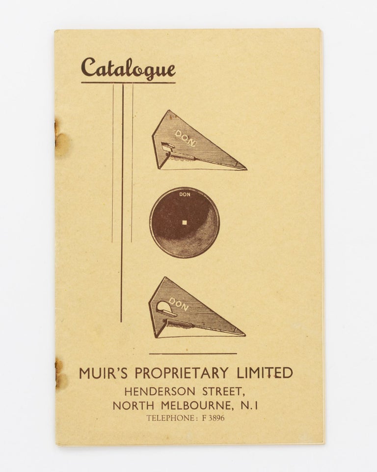 Item #128354 Catalogue. Muir's Proprietary Limited. ['Manufacturers of Wrought Steel Shares | Cast Shares | Discs | Cultivator Points | Concrete Post Moulds | Bag Trucks | Saw Benches | Hook and Eye Hinges' (rear cover)]. Trade Catalogue.