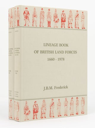 Item #128969 Lineage Book of the British Land Forces, 1660-1978. Biographical Outlines of...
