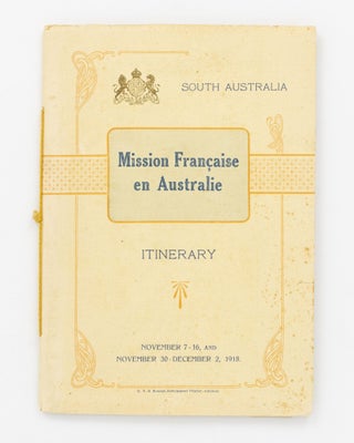 Item #129351 Mission Française en Australie. Itinerary in South Australia. November 1-16, and...