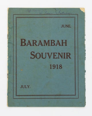 Item #129563 'Barambah' Souvenir. June - July 1918 [cover title]. HMAT 'Barambah', RQM Sergeant...