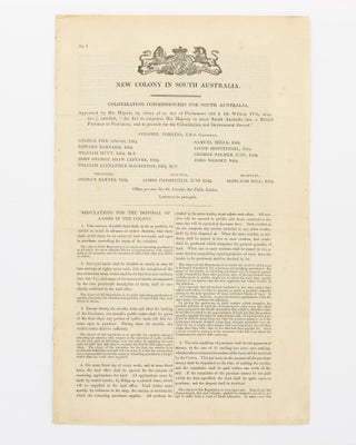 Item #129904 No. 1. [Royal Arms]. New Colony in South Australia. Colonization Commissioners for...