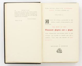 The Book of the Thousand Nights and a Night. A Plain and Literal Translation of the Arabian Nights Entertainments In Twelve Volumes. Translated from the Arabic by Richard F. Burton. Reprinted from the Original Edition and edited by Leonard C. Smithers