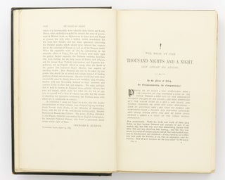 The Book of the Thousand Nights and a Night. A Plain and Literal Translation of the Arabian Nights Entertainments In Twelve Volumes. Translated from the Arabic by Richard F. Burton. Reprinted from the Original Edition and edited by Leonard C. Smithers