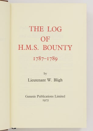 The Log of HMS 'Bounty', 1787-1789
