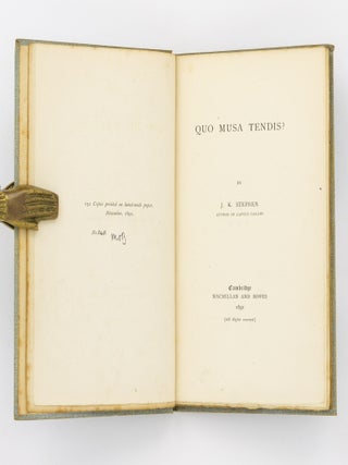 Quo Musa Tendis?