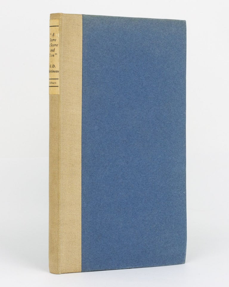 Item #130960 'A Score, a Score, and Ten.' Poems. Cricket, Gerard Durani MARTINEAU.
