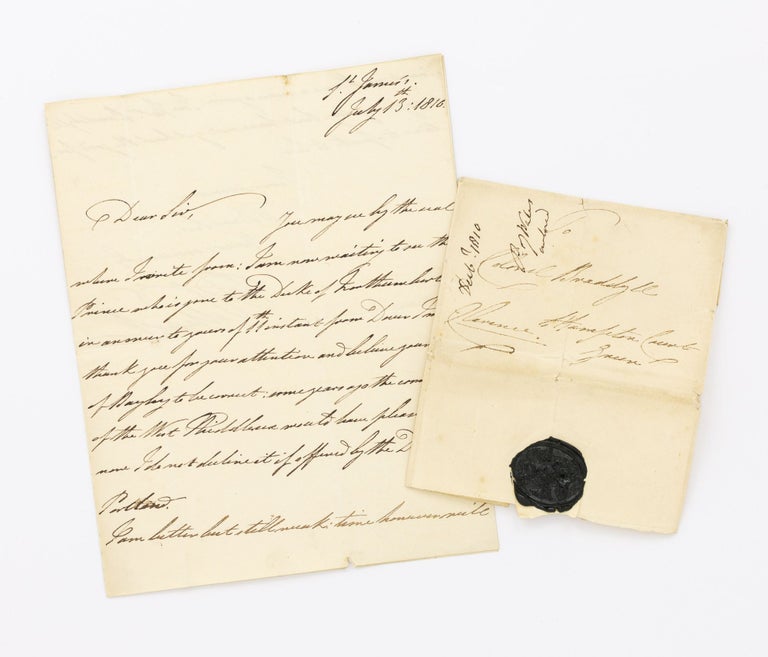 Item #131042 An autograph letter signed by Prince William, Duke of Clarence and St Andrews (later William IV) to Colonel Thomas Richmond Gale Braddyll. British Royalty, William Henry, King of the United Kingdom of Great Britain, Ireland, King of Hanover.