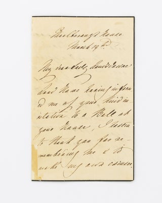 Item #131043 An autograph letter signed by Queen Dowager Adelaide to Louisa Emma, Marchioness of...