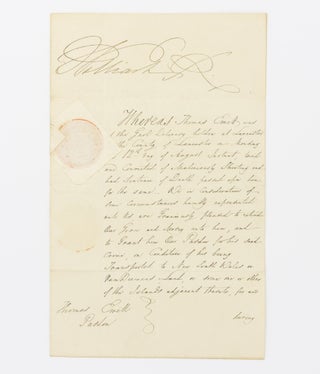 Item #131045 A document signed ('William R'), granting Robert Emett a pardon, conditional on 'his...