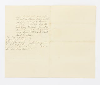 A document signed ('William R'), granting Robert Emett a pardon, conditional on 'his being Transported to New South Wales or Van Diemens Land ... for and during the term of his natural Life'