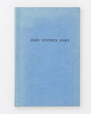 Item #131212 The Life and Letters of John Stephen Hart. T. B. McCALL