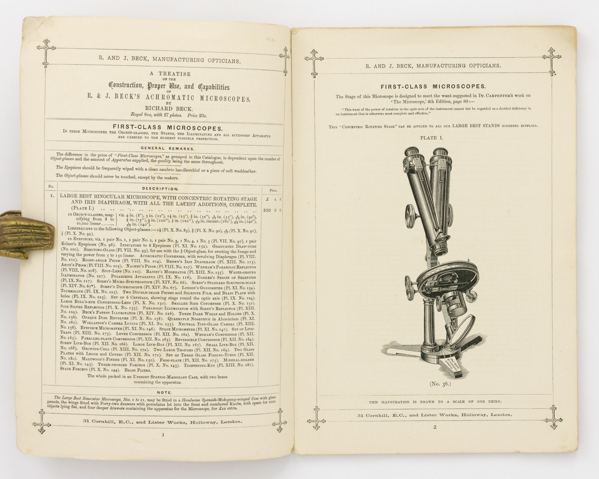 Beck Microscope Magazine An Illustrated Catalogue of Scientific Instruments manufactured and ...