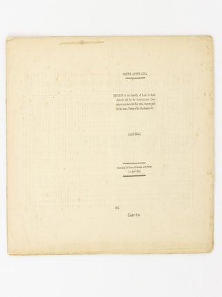 South Australia. Return to an Address of the Honourable The House of Commons, dated 14 February 1840; - for, Returns of the Quantity of Land in South Australia sold by the Colonization Commissioners since the 5th day of May 1835 ...