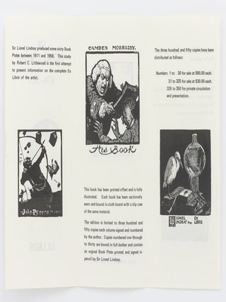 A group of nine bookplates by Lionel Lindsay