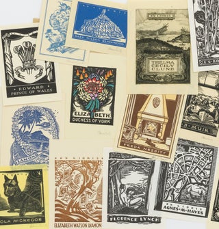 Item #132825 A group of 17 bookplates by Adrian Feint (nine of them signed), including his plates...