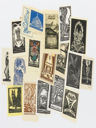A group of 17 bookplates by Adrian Feint (nine of them signed), including his plates for Edward, Prince of Wales (the future King Edward VIII) and Elizabeth, Duchess of York (the future queen consort, better known as the Queen Mother)