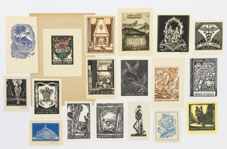 A group of 17 bookplates by Adrian Feint (nine of them signed), including his plates for Edward, Prince of Wales (the future King Edward VIII) and Elizabeth, Duchess of York (the future queen consort, better known as the Queen Mother)
