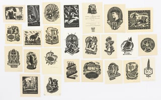 A collection of 25 bookplates by Allan Jordan (12 of them signed)