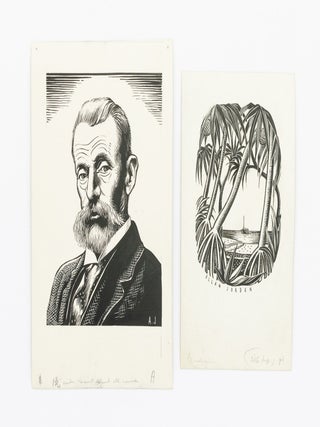 A collection of 25 bookplates by Allan Jordan (12 of them signed)