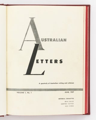 Australian Letters. A Quarterly Review of Writing and Criticism. [Volume 1, Number 1, June 1957 to Volume 8, Number 1, January 1968 (the final issue)]