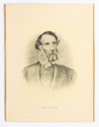 An impressive lithographed portrait of Edward John Eyre (1815-1901), explorer and administrator