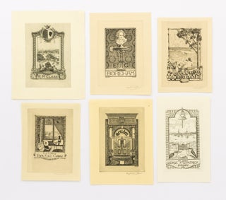 Item #133182 A group of six etched bookplates by Gayfield Shaw (four signed). Gerrard Gayfield SHAW
