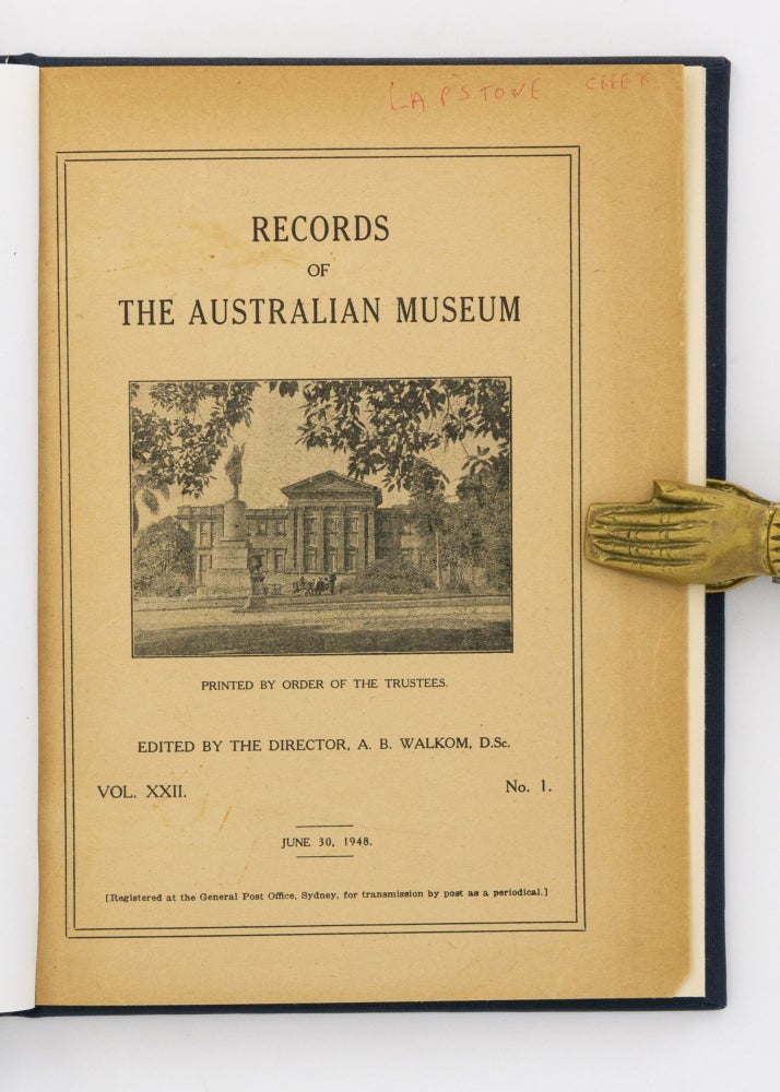 Item #133392 The Lapstone Creek Excavation: Two Culture Periods Revealed in Eastern New South Wales. [Contained in]: Records of The Australian Museum. Vol. XXII, No. 1, June 30, 1948. Frederick D. McCARTHY.