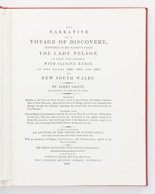 The Narrative of a Voyage of Discovery, performed in His Majesty's Vessel the Lady Nelson of sixty tons burthen, with sliding keels, in the years 1800, 1801, and 1802, to New South Wales ...