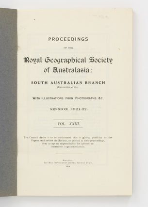 Diary of a Journey overland from Sydney to Adelaide with Sheep, July-December, 1839. [Contained in] Proceedings of the Royal Geographical Society of Australasia, South Australian Branch, Volume 23 and 24 [combined issue]