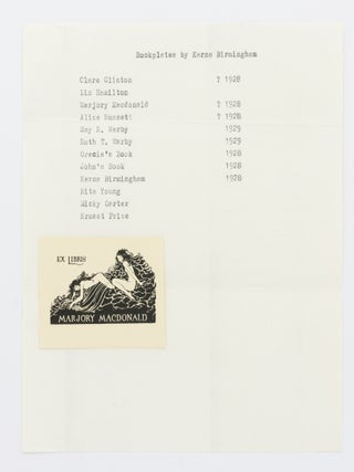 A bookplate for Marjory MacDonald