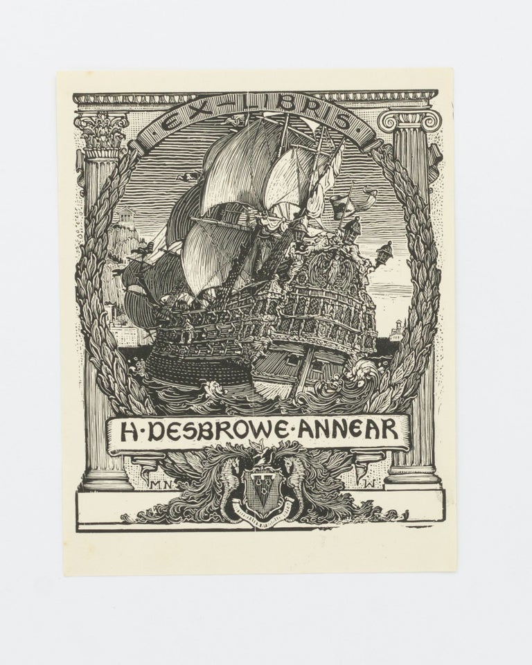 Item #133746 The very large bookplate for the architect Harold Desbrowe-Annear, influential in the Australian Arts and Crafts movement. Mervyn Napier WALLER.