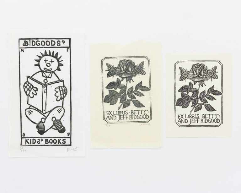 Item #133765 A woodcut bookplate for Betty and Jeff Bidgood, numbered and signed by the artist. Betty BIDGOOD, Jeff.