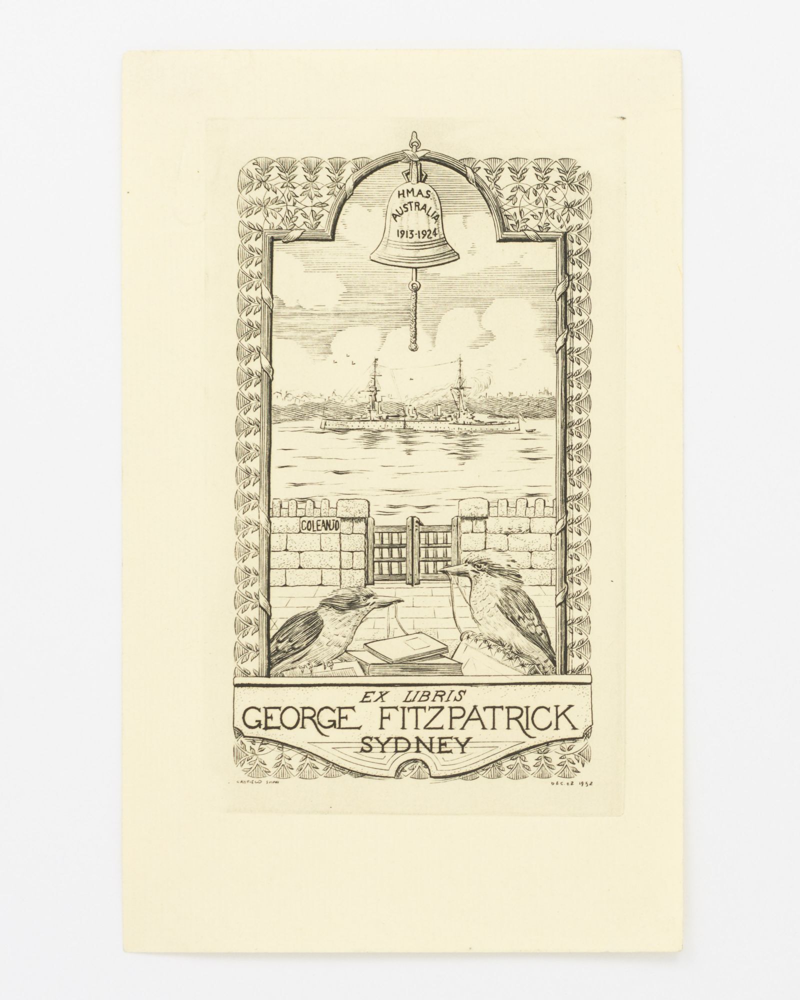 George Fitzpatrick An etched bookplate for George Fitzpatrick | Gerrard Gayfield SHAW