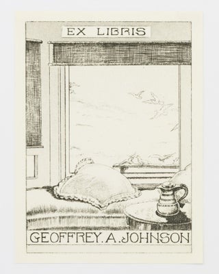 Item #134131 An etched bookplate for Geoffrey A. Johnson. Harold BYRNE