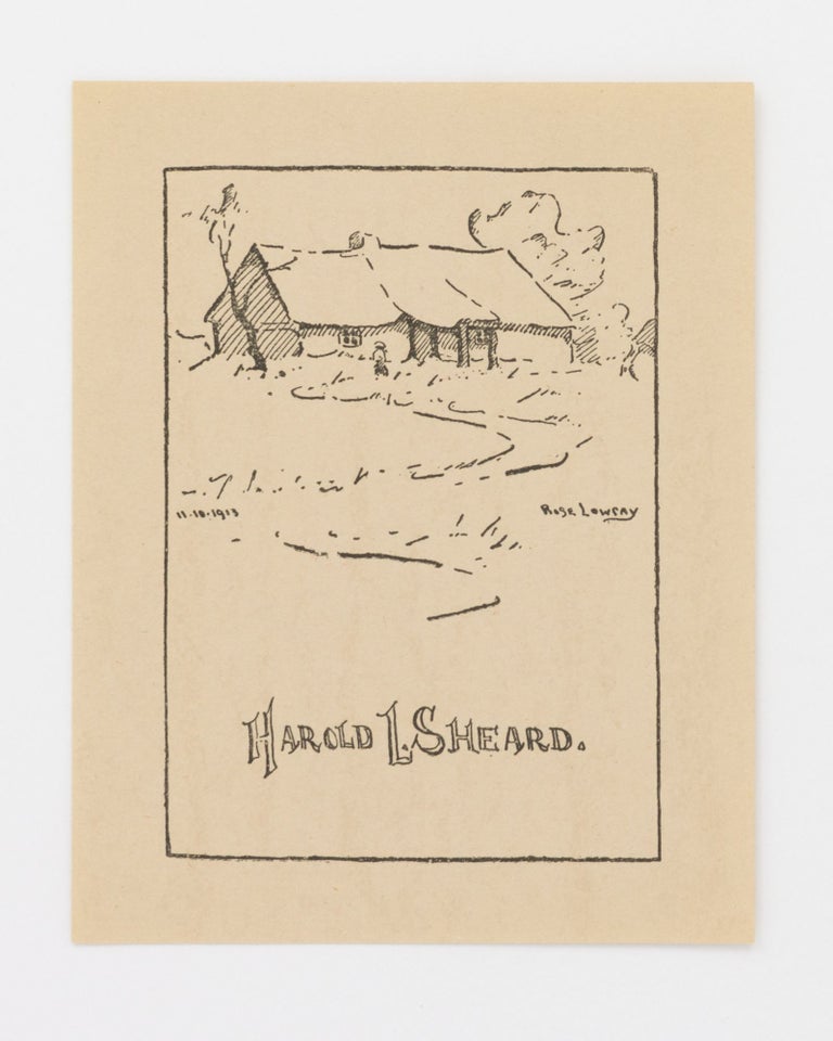 Item #134214 A bookplate for the artist's husband Harold L. Sheard. Rose LOWCAY.