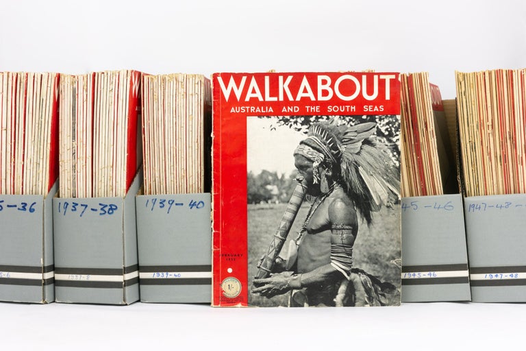 Item #134247 A substantial collection of 'Walkabout' magazine, unbound and in the original pictorial wrappers, running from the Volume 4, Number 1 (February 1935) to Volume 24, Number 1 (January 1958) is offered as one lot. Walkabout Magazine.
