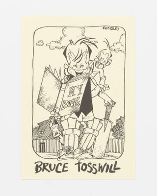 Item #134333 A bookplate for Bruce Tosswill, featuring Ginger Meggs. James KEMSLEY