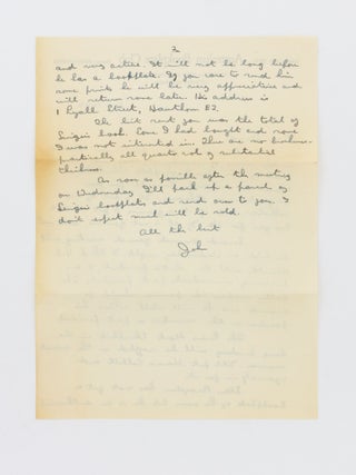 An autograph letter signed 'John' to H.B. Muir, chiefly in relation to the Victor Singer bookplate collection
