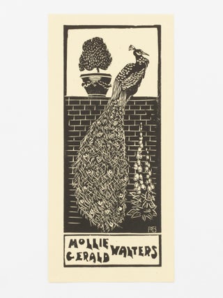 Item #134370 A woodcut bookplate for Mollie and Gerald Walters. Percy Neville BARNETT