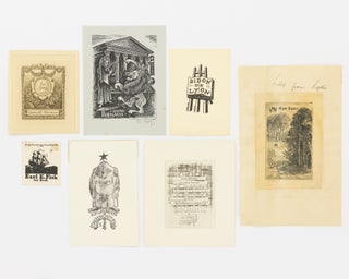 Item #134451 A small collection of seven European and American bookplates. European, American...