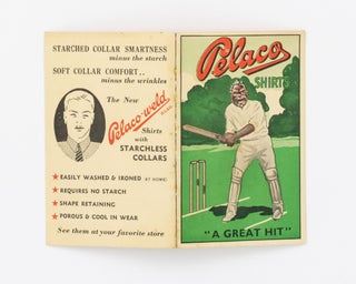 English Team Fixtures 1936-7. [Pelaco Shirts. 'A Great Hit' (cover title)]