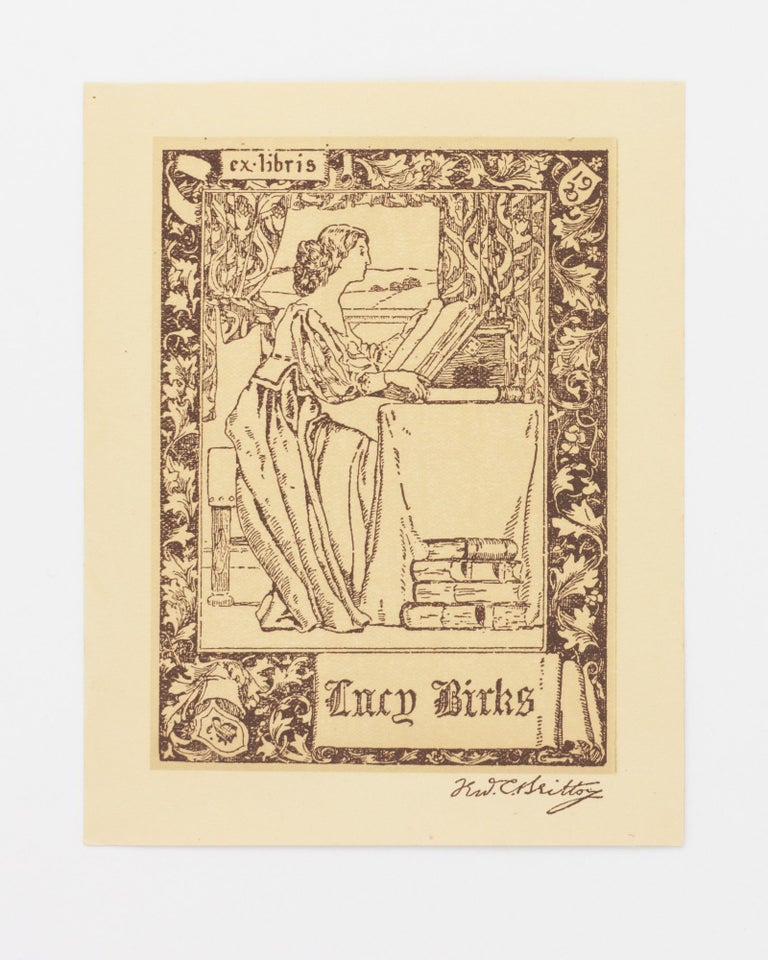 Item #134467 An etched bookplate for Lucy Birks. Frederick Christian BRITTON.