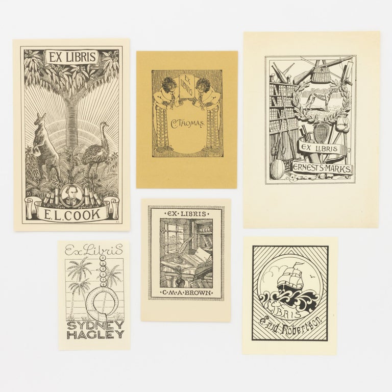 Item #134468 A small collection of six Australian bookplates. Australian Bookplates.