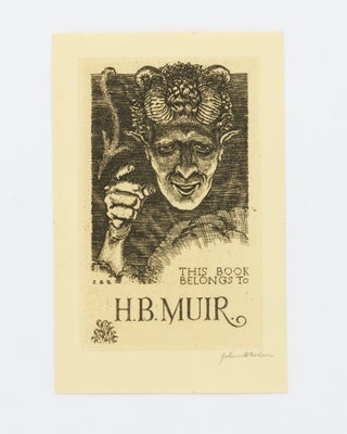 Item #134505 An etched bookplate designed for Harry Muir, signed by the artist. Henry Blake MUIR,...