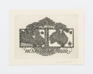 Item #134509 An etched bookplate designed for Harry Muir, signed by the artist. Henry Blake MUIR,...