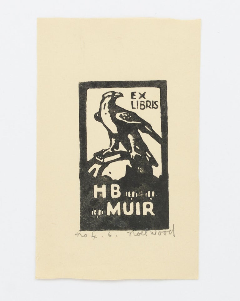 Item #134511 A linocut bookplate designed for Harry Muir, editioned and signed by the artist. Henry Blake MUIR, Noel WOOD, Harry.